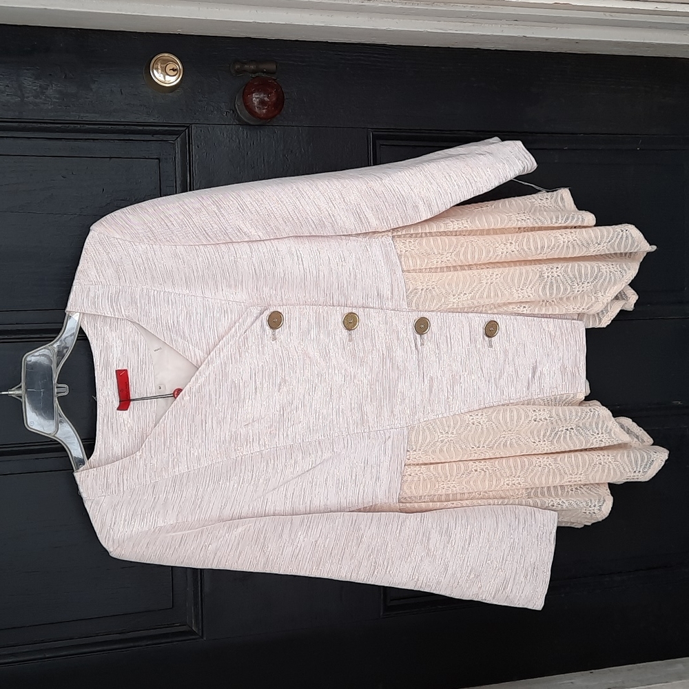 Firmiana Cream & Gold Jacket w/Knit Detail